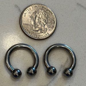 Two Horseshoe Circular Barbell Surgical Steel Body Jewelry